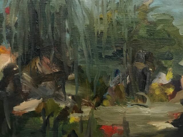 Secret garden - oil on wood 10 x 14 cm